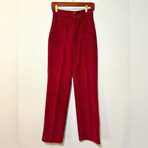 Vintage Sears Burgundy Corduroy Super High Waisted Pants 12 Tall EUC